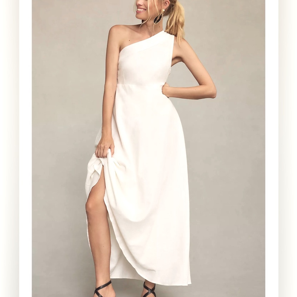 FARM RIO One Shoulder Smocked A Line Dress